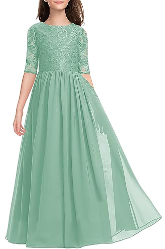 HOSIKA Blumenmädchenkleid, elegant, Spitze, Geburtstag, Hochzeit, Party, Maxikleid