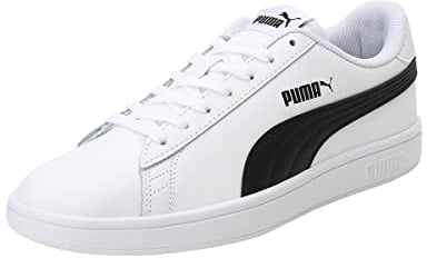 PUMA Unisex Puma Smash v2 L Low-Top, Puma White-Puma Black, 43 EU