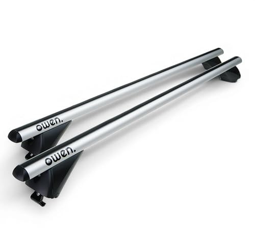 Owen 3.0 Dachträger Universal 120cm I Bündige Schiene, geschlossene Reling I Relingträger 120cm aus Alu bis 90kg Universal