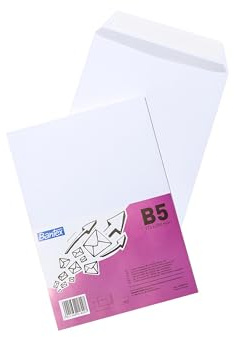 Bantex Briefumschläge B5 Weiß (25 Stück) - 176 x 250 mm Versandtaschen, 90 g/m² starkes Papier, Haftklebung mit Abziehstreifen, Kuverts ohne Fenster für Dokumente & Kataloge