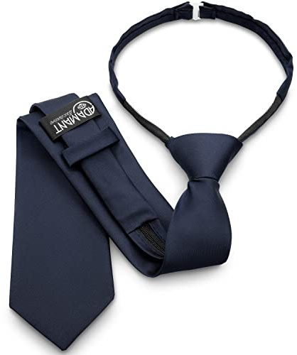 ADAMANT Profi-Krawatte fertig gebunden mit Reißverschluss & Clip | Krawatte mit Reißverschluss & Sollbruchstelle, 52 cm lang, 7,5 cm breit, mattschwarze Optik für einen professionellen Look