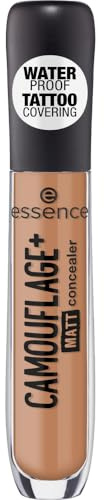 essence cosmetics CAMOUFLAGE+ MATT concealer, Abdeckstift, Nr. 70 dark caramel, nude, mattierend, matt, vegan, ölfrei, wasserfest (5ml)