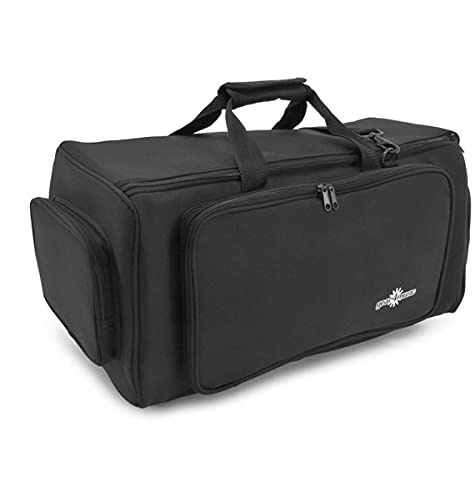 Doppeltrompete Gig Bag mit 3 Taschen von Gear4music | Fasst zwei Trompeten, solide gepolsterte Konstruktion, drei Taschen für Mundstücke und Zubehör