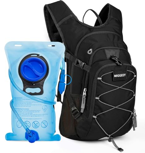 MIGGEEY Hydration Rucksack 18L mit Trinkblase 3L, große Lagerung Wandern Daypack für Männer Frauen, Fahrradrucksack, Laufrucksack Trinkrucksack, Wasserdicht Sportrucksack Hydration Rucksack