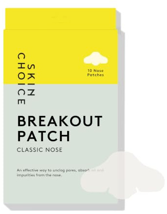 SKIN CHOICE 10 Stück Pore Nasenstreifen Hydrokolloid Nasenpflaster Mitesser | Breakout Patch Classic Nose Sanfte Alternative zu Mitesserentferner-Streifen, absorbiert T-Zone Porenschmutz