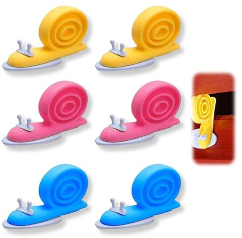 KEQAR 6 Stücke Schnecke Einklemmschutz Finger Türstopper, Kindersicherung zum Schutz, Klemmschutz für Türen Fenster, Baby Kinder Haustiere