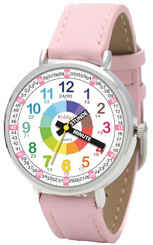 Kiddus Lernuhr für Kinder, Analoge Kinderuhr für Junge und Mädchen ab 5 Jahren, Armbanduhr mit Stunden und Minuten, Geschenk zum Schulanfang
