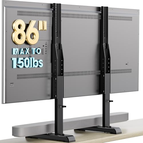Universal Großer TV Ständer TV Standfuss Fernseher Standfüße Beine Höhenverstellbar für 24 zu 86 Zoll Fernseher Max. 60 KG VESA 800x600 mm HT10B-001