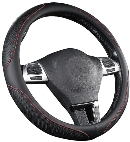 TONZACK Mikrofaser Leder Lenkradabdeckung, 38 cm Schweißabsorbierende Atmungsaktive Auto Lenkradhüllen, rutschfest Lenkradbezug