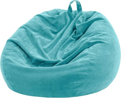 Nobildonna Sitzsackstuhl für Kinder und Erwachsene, nur Bezug (keine Füllung) für Sofa-Stofftiere, 110 x 89 cm(Turquoise)