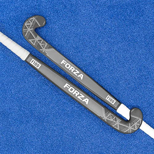 FORZA F100 Hockeyschläger – 100% Glasfaser | Mid Bow Hockey Schläger (Grau, 93 cm (36,5))