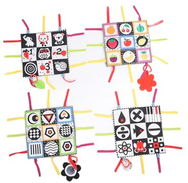 Fdit Weiche Baby-Bauchmatte, Kontrastreiche Krabbel-Spielmatte für Neugeborene, und Mädchen, für die Sensorische Entwicklung. Material: Polyester