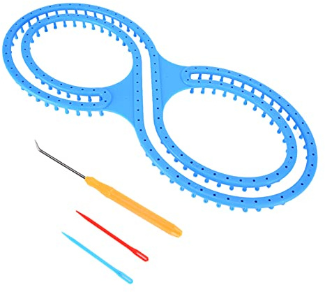 Ejoyous Strickwebstuhl, 8-f?rmiges Strickrahmen Webstuhl-Kit Lange Strickringe mit H?kelnadeln Knitting Set Strickring Set f¨¹r DIY-Decken Socken Schals M¨¹tzen Basteln
