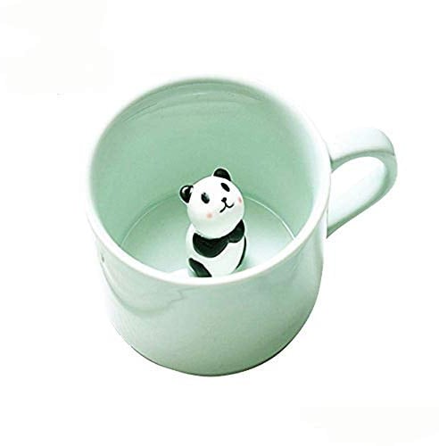BigNoseDeer Kaffee-Milch-Tee-Keramik-Becher - 3D Tier-Morgen-Schale Morgengetränk und Hochzeiten, Geburtstage, Vatertag (Panda)