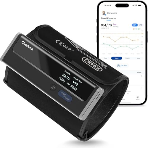 CheckMe Blutdruckmessgerät Oberarm – Präzises Digitales Blutdruckmessgeräte mit App-Synchronisation, Mehrbenutzer-Modus, Trendanzeige & Berichtsharing, für iOS/Android, Manschette 22-42cm