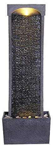 Peaktop - Garten Terrasse Stein 38-Zoll-Brunnen mit gebogen Wasserfall RJ-19048-EU