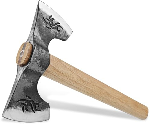 Dream Reach Wikinger Axt Beil Camping Outdoor Holzgriff Wald | Doppelaxt, Robust, Holz Spalten, für Bushcraft, Wald & Garten, Geschenk für Männer