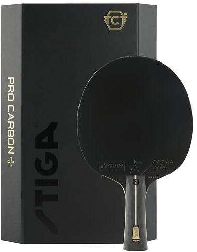 STIGA Pro Carbon+ Tischtennisracket, 5-Sterne-Profi-Tischtennisschläger für fortgeschrittene Offensivspieler, ITTF-zugelassen, Touch Carbon-Technologie