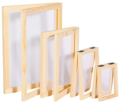 Worown 4 Größen (A4, A5, A6 & A7) Papier 2 in 1 Papier Schöpfen, Papierschöpfrahmen, Schöpfrahmen für DIY-Papierhandwerk