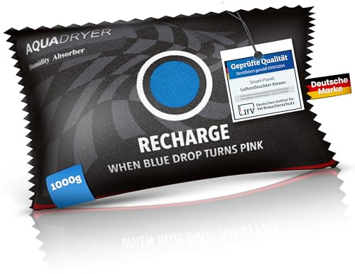Smart-Planet® Auto Luftentfeuchter Kissen 1000gr für Innenraum wiederverwendbar auslaufsicher mit Feuchtigkeitsanzeige, gegen beschlagene Autoscheiben 1kg Raum Entfeuchter für KFZ, Haus, Wohnwagen