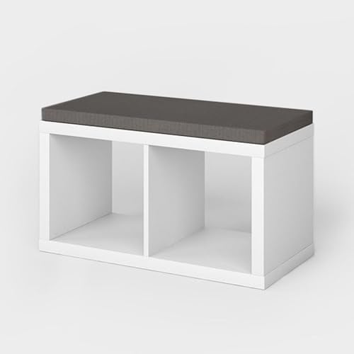 INWONA Kallax Regal Sitzauflage 76 x 39 x 4 cm Sitzpolster Sitzbank-Auflage Sitzkissen/Auflage für Sideboard als Sitzbank/unempfindlicher Bezug/Farbe GRAU ANTHRAZIT