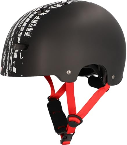 FISCHER BMX Fahrradhelm, Radhelm, Dirt Bike Helm Track, L/XL, 58-61cm, schwarz weiß, TÜV geprüft