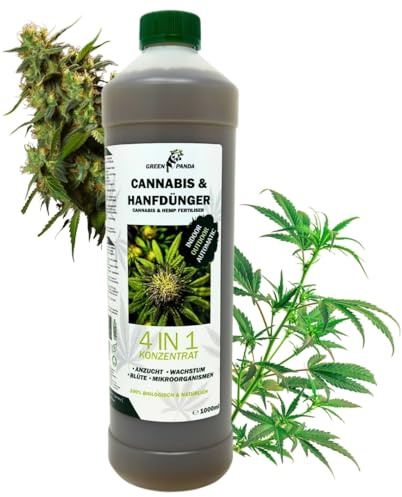 GreenPanda Cannabis düngen - 1L Hanf Dünger - Bis zu 100L Gießwasser | BIO Grow Dünger - Cannabis Autoflower für Indoor & Outdoor - Konzentrat - Organisch für prächtige Blüten