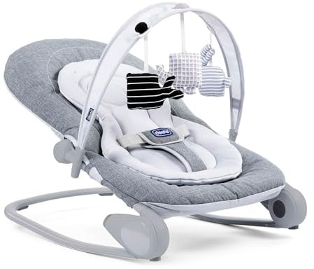 Chicco Hoopla Babywippe, bequeme und animierende Wippe, mit Spielbar und Textilanhängern, 4-fach verstellbar, modular und kompakt, von 0 Monaten bis 18 kg