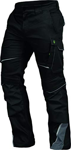 Leibwächter Flex-line Arbeitshose Herren – schwarz/grau – Gr. 50 – Bequeme Workwear mit Elastan (Spandex) – 60°C waschbar & trocknergeeignet – erhöhte Reißfestigkeit – für verschiedenste Berufe