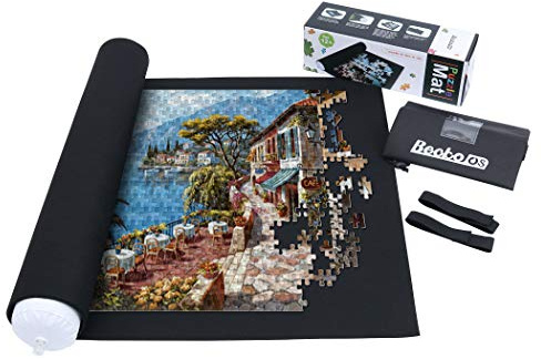 Becko Puzzle Roll Jigsaw Aufbewahrungsfilzmatte Puzzle-Speichersystem Puzzleunterlage Puzzlematte Jigroll bis zu 1500 Stück umweltfreundliches Material für Jigsaw Puzzle Player Box mit Kordelzug