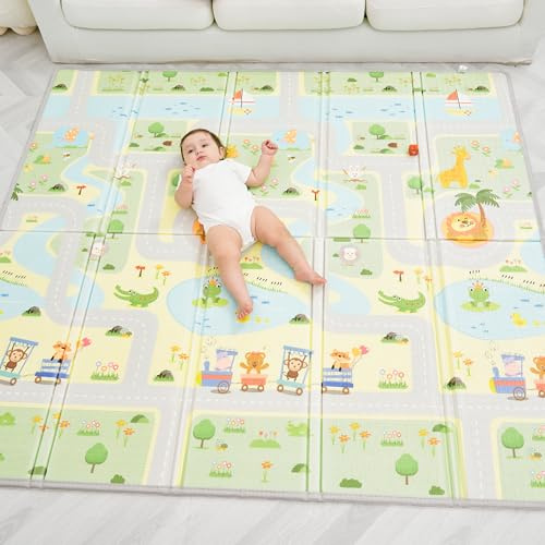 Krabbelmatte Baby Faltbar Spielmatte Kinder Spieldecke 180x200x1.5cm Krabbeldecke Für Baby - Babymatte Kindermatte - Schaumstoffmatte Kinderteppich- Spielteppich - Bodenmatte Kinder - Babygeschenk