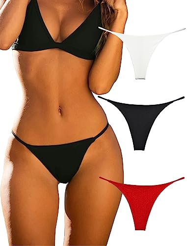 KUKU PANDA G String Tangas für Damen aus Baumwolle Frauen Unterwäsche Sexy Höschen Nahtlose Slips Thongs 3er Pack Set