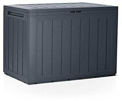 rg-vertrieb Gartenbox Boarde 190L – Auflagenbox Kunststoff Modern, Kissenbox für Garten & Balkon, Gartentruhe Wetterfest, Box Abschließbar (Anthrazit)