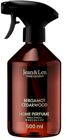 Jean & Len Home Perfume Bergamot & Cedarwood, Raumduft mit spritzig-herber Duftnote, erfrischt mit nur einem Sprühstoß, Raumspray im minimalistischen Design, 500 ml