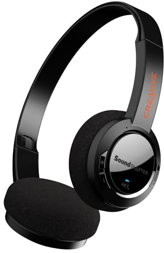 Sound Blaster JAM V2 leichter kabelloser On-Ear-Bluetooth 5.0 Kopfhörer mit USB-C, aptX Low Latency, aptX HD, Multipoint-Konnektivität, Spracherkennung und Rauschunterdrückung, 22 Stunden Akkulaufzeit