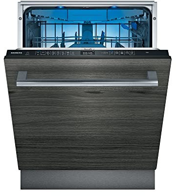 Siemens SN65ZX49CE iQ500 Vollintegrierter Geschirrspüler, 75 kWh, 14 MGD, Zeolith Trocknung, Smart Home kompatibel via Home Connect, glassZone im Oberkorb, Edelstahl