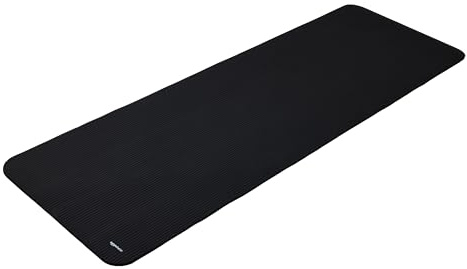 Amazon Basics Yogamatte, rutschfest, extra dick, Pilates-Gymnastikmatte, 183 x 61 x 1 cm, Schwarz