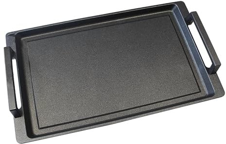 Lieblingspfanne Teppanyaki Grillplatte 41x24 cm I mit Seitengriffen I glatte antihaftbeschichtete Plancha aus Aluminium Guss für alle Herdarten inkl. Induktion & Backofen