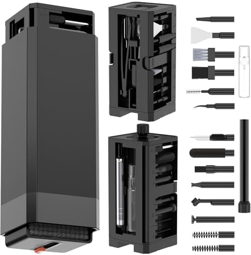 VICHYIE 32 in 1Multifunktionales Reinigungsset, Tastaturreinigung - Schwarz | Handy Reinigungsset, Kopfhörer Reinigung für AirPods, PC Reinigungs Zubehör für iPhone, Tablet, Laptop, Kamera, Tech-Gadget