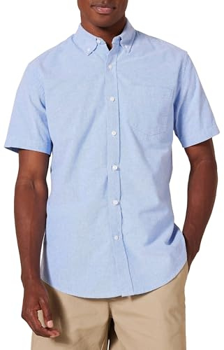 Amazon Essentials Herren Regular Fit Kurzarm-Oxfordhemd aus 100% Baumwolle