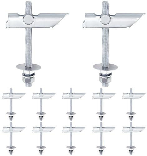 QWORK® 12 Stück M8x100mm Schwerlast Kippdübel aus Verzinkter Kohlenstoffstahl, Trockenbaudübel zum Aufhängen Schwerer Gegenstände auf Trockenbau und Decken