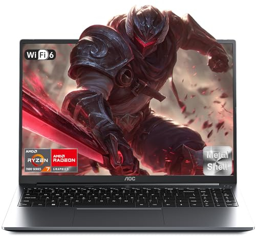 AOC Gaming Laptop, Ryzen™ 7 7735HS,Bis zu 4,8 GHz,16GB RAM 512GB SSD,16 Zoll FHD Display Computer,Tastiera Retroilluminata Laptop,WiFi-6,Metal Housing