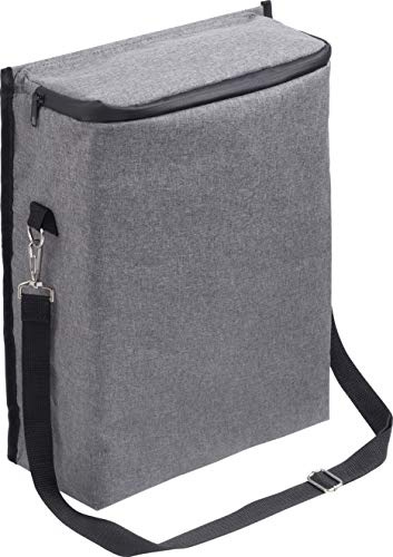 Meister Kühltasche 13 L - Isoliertasche für Einkauf, Picknick und Ausflug - Mit Schultergurt und Seitentaschen - Wasserdicht - grau