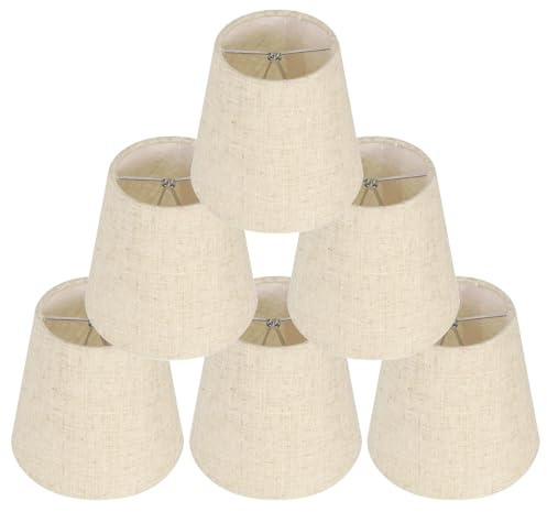 6 Kleiner Flachs Kerze Kronleuchter Lampenschirm, Nachttisch Lampenschirm Kronleuchter Lampenschirme Kerzenlicht Wandleuchte, Kerzenbirnen Für Kronleuchter Hängelampe