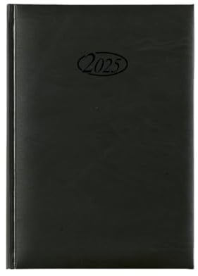 St.Schreibwaren Kalender 2025 / Chefkalender / Schwarz / DIN A5 / 400 Seiten / Hochwertiger Bucheinband / 21 x 15 x 2.3 cm