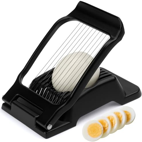 BIBURY Eierschneider aus Edelstahl, Robuster Aluminium Schneider für Eier, Eischneidewerkzeug, Egg Slicer Einzeln Gespannte Edelstahldrähte Pilze, Erdbeeren, Weiches Obst, Spülmaschinenfest