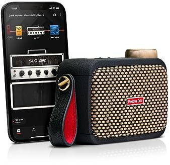 Positive Grid Spark GO 5W ultramobiler Smart-Gitarrenamp & Lautsprecher | Ultramobiler Amp & Bluetooth-Speaker. 33 Amps, 43 Effekte, 100.000+ Sounds, Spark AI, Smart Jam, bis zu 8 Std. Laufzeit.