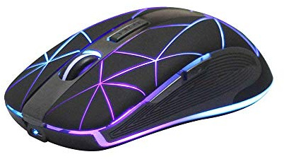 Rii Kabellose Funkmaus, 2.4G Optische Maus Mit USB Nano Empfänger, 7 LED Beleuchtung für Windows/Mac/Linux, Office Home, Schwarz