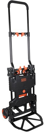 BLACK+DECKER 2-in-1 Sackkarre und Plattformwagen - Transportkarre max. 55KG - Transportwagen max. 120KG - Klappbarer Handwagen - Wagen mit robusten Rädern - Kunststoff/Stahl