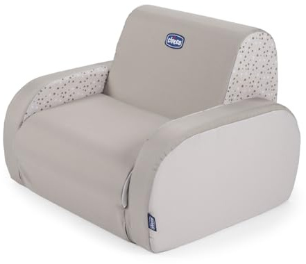 Chicco Kindersessel Twist, Kindersessel ab 1 Jahr, umbaubar in Liege und Sofa, Mit 3 Konfigurationen, bequem und leicht, umbaubar mit 1 Geste, Für Kinder ab 12 Monaten, Relaxsessel fürs Kinderzimmer